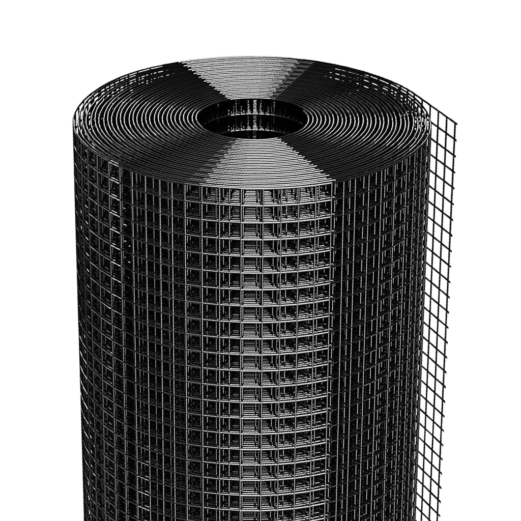 Rete metallica Garvee da 1/2 pollice 36x50 piedi, zincata 19GA, rivestita in vinile nero, antiruggine, leggermente flessibile per pollame e giardino