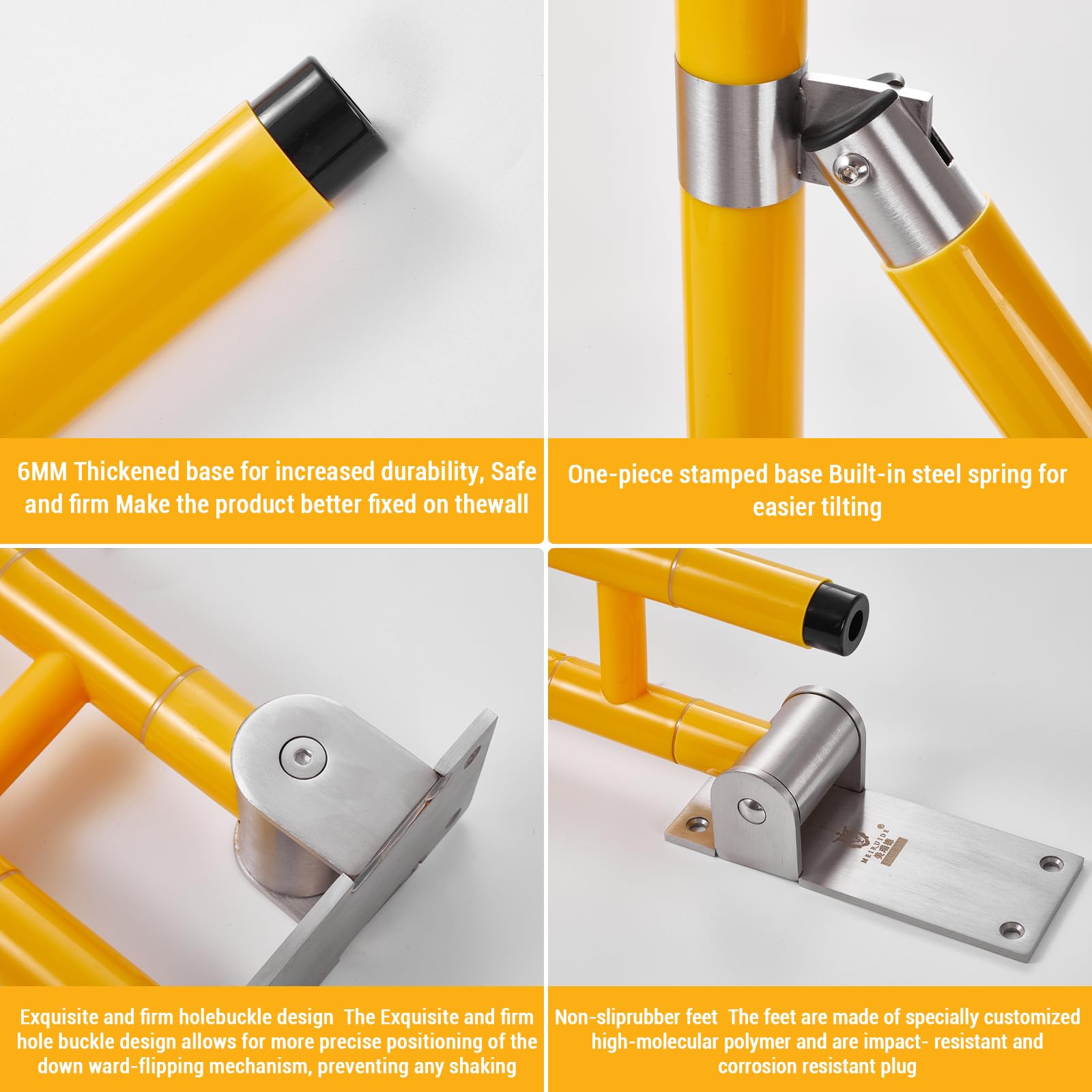 Barra di sostegno per WC Garvee per anziani, pieghevole, antiscivolo, capacità di carico 150 kg, maniglia di supporto per WC per disabili