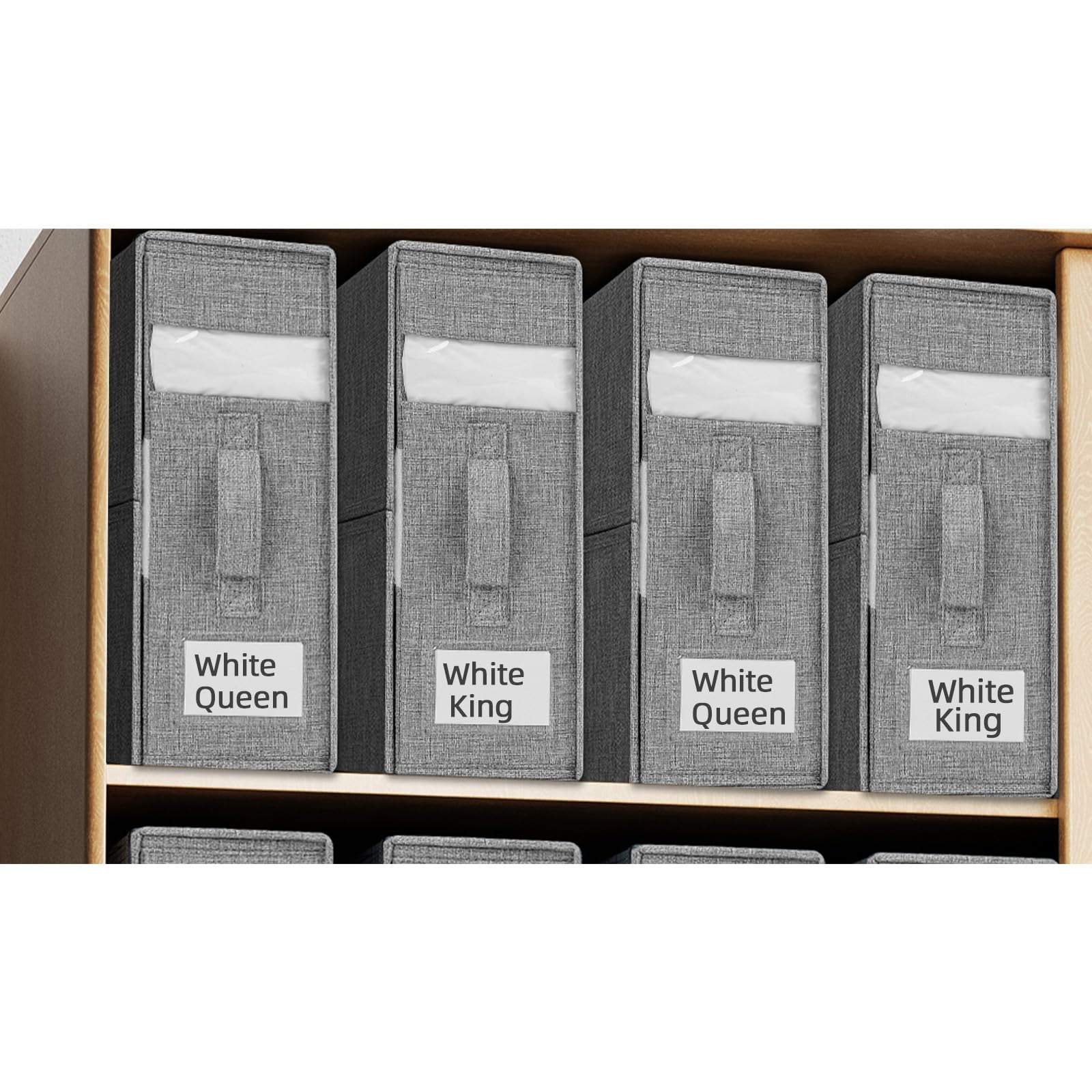 Garvee, contenitore sottoletto da 2 pezzi con coperchio, organizer per biancheria da letto, grigio, versatile, antipolvere, robusto, grande