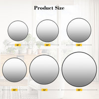 Specchio da parete rotondo nero Garvee da 30 pollici con cornice in metallo, moderno, antiruggine e antipolvere, per bagno, soggiorno, camera da letto