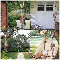 Garvee Windspiel con Angeli Rosé Aluminium & Messing, Design Unico per Interni ed Esterni, 90cm, Elegante Decorazione