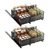 Garvee Cestello Estraibile Organizzatore Cucina Regolabile Scorrevole Silenzioso in Acciaio al Carbonio Antiruggine Nero per Mobili da Cucina - Black 1 Piece Zwj-5018-Bk