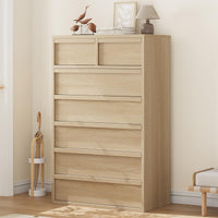 Cassettiera Garvee a 7 cassetti, rovere naturale, per camera da letto, altezza 46 pollici, robusta, design moderno
