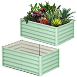 Aiola rialzata in acciaio zincato Garvee 6x3x1,5 piedi con bordo di sicurezza per giardino e patio, resistente alla ruggine - Verde