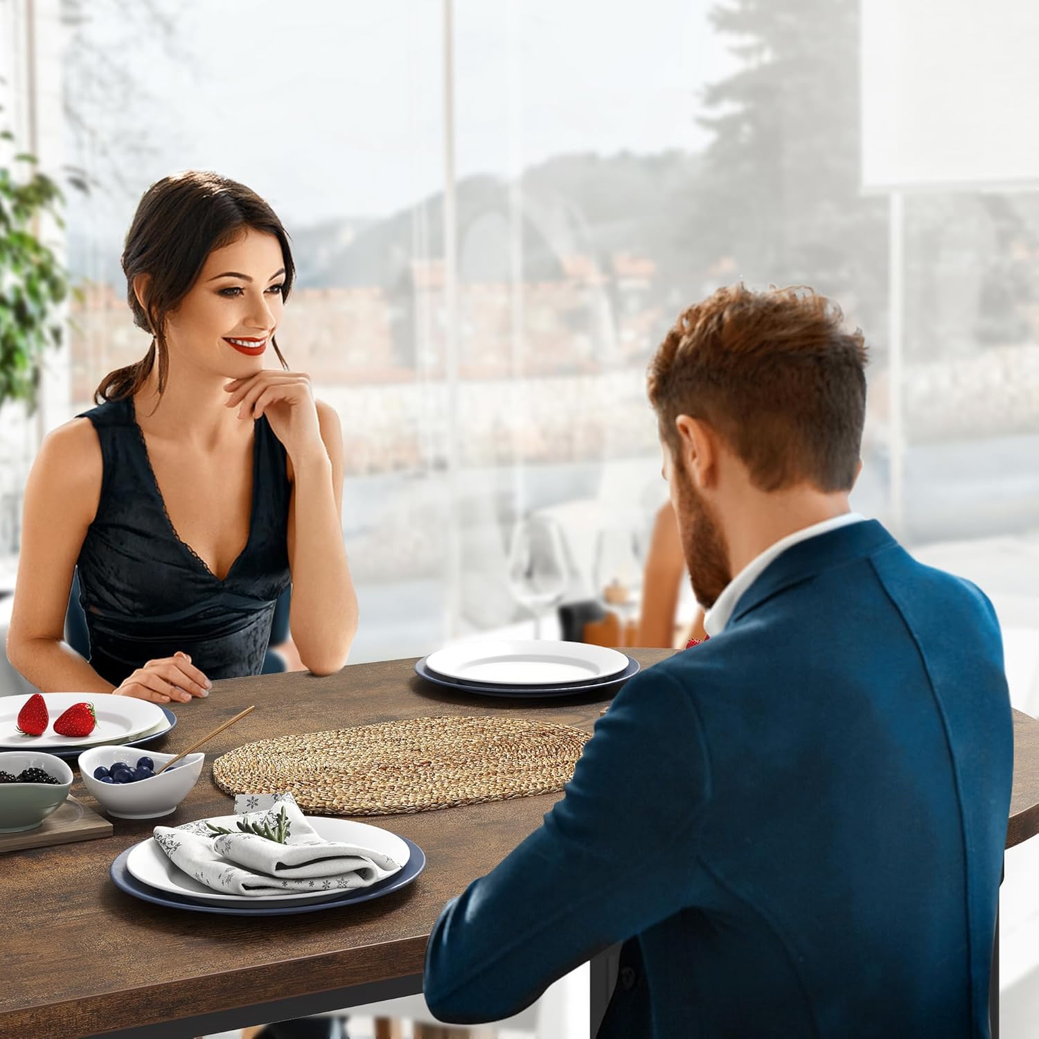 Tavolo da bar e sedie Garvee per 2 con portabottiglie e cuscini in velluto, multifunzionale, salvaspazio per cucina e sala da pranzo, moderno, confortevole