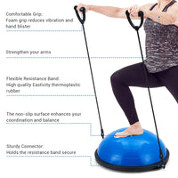 Garvee Palla Da Equilibrio 25in Trainer Core Allenamento Resistente PVC Base Antiscivolo Bande Resistenza Casa Blu