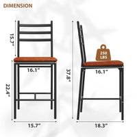 Set di 2 sgabelli da bar Garvee, in metallo, rivestiti in similpelle, marrone, per cucina e bar, ergonomici