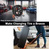 Carrello porta-pneumatici regolabile per impieghi gravosi Garvee, capacità di carico di 450 libbre, in acciaio resistente alla corrosione, per auto, camion, ATV e officina