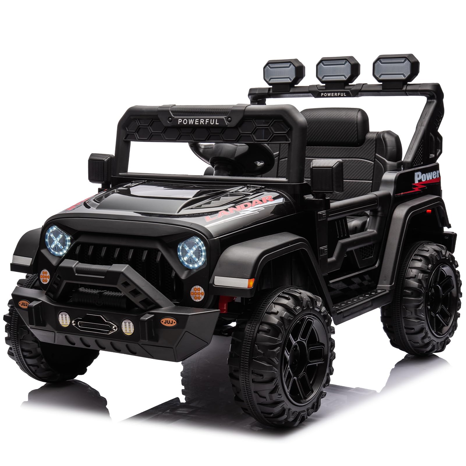 Auto elettrica per bambini Garvee con batteria potenziata da 12 V 7 Ah, veicolo elettrico a 3 velocità, 2 modalità di funzionamento, nera, per bambini da 1 a 8 anni