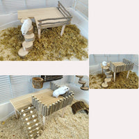 Garvee, supporto in legno per gabbia per criceti, per arrampicarsi e giocare, doppio pavimento