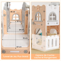 Garvee Scivolo per bambini 8 in 1 con struttura per arrampicata, telescopio, canestro da basket, tunnel per bambini da 1 a 3 anni, stabile, ecologico, colorato