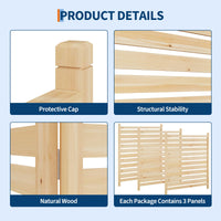 Garvee Recinzione per la privacy da esterno 22x40 pollici in legno con 2 pannelli e fioriera per giardino e terrazza, resistente alle intemperie, stabile e indipendente, legno naturale marrone