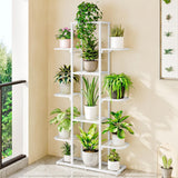 Supporto per piante in metallo Garvee a 5 ripiani con piedini regolabili, impermeabile, design angolare per soggiorno e giardino, salvaspazio, multifunzionale - Come mostrato
