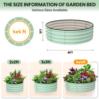 Aiule rialzate da giardino Garvee per esterni, set da 2, 122x122x30 cm, acciaio zincato, antiruggine, struttura a base aperta, verde, giardino e balcone