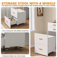 Garvee Vanity 3 in 1 SP-VC-3 Bianco - Multifunzionale, Compatto - Perfetto per Bagno o Camera da Letto