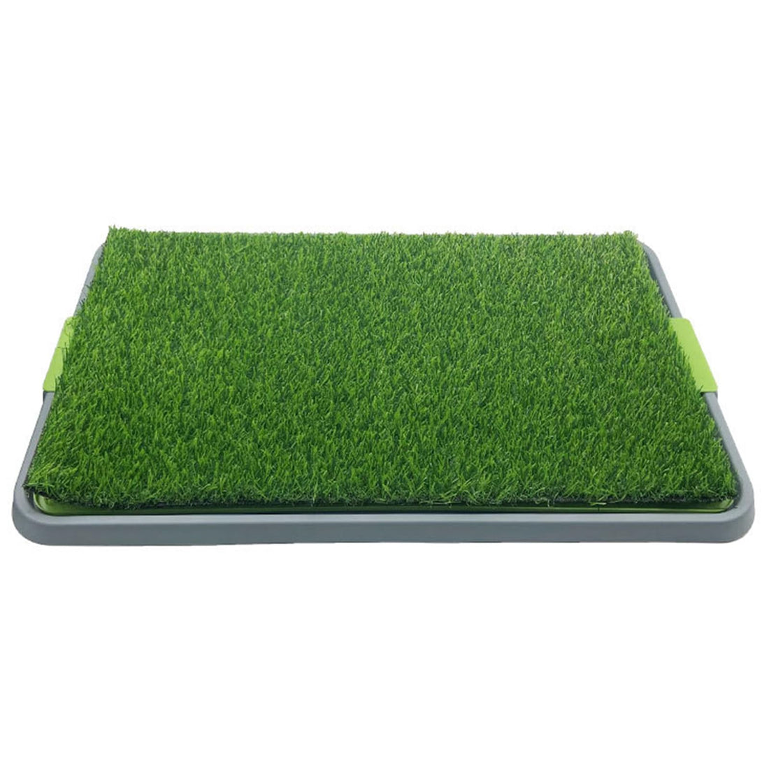 Tappetino per erba artificiale Garvee Dog Grass Pad con vassoio, riutilizzabile e lavabile per balcone e uso interno, 68x42,5 cm, verde