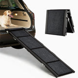 Rampa per cani Garvee per auto 160x43 cm pieghevole antiscivolo in alluminio leggera e stabile per SUV e camion da viaggio all'aperto, nera - Nero