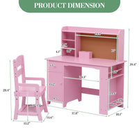 Set da scrivania per bambini Garvee con ripiano e cassetto per ragazzi e ragazze, dai 3 agli 8 anni, in legno, rosa, per l'apprendimento e la sala giochi