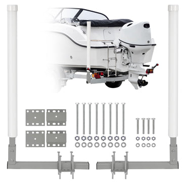 Barra di guida per rimorchi per barche Garvee regolabile da 40 pollici in acciaio inossidabile con protezione in PVC per barche da sci e da pesca, altezza 43 pollici, montaggio flessibile