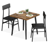 Garvee Set Tavolo Da Pranzo Per 2 Persone Con 2 Sedie Imbottite, Design Salvaspazio, Legno Resistente, Nero, 75 cm