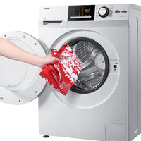 Tenda da doccia natalizia Garvee con motivo a albero di Natale e neve, impermeabile, 85x183 cm, in poliestere rosso per bagni e feste