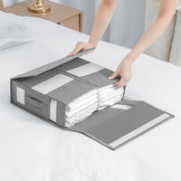 Garvee, contenitore sottoletto da 4 pezzi con coperchio, organizer per biancheria da letto, grigio, design flessibile, antipolvere, spazioso