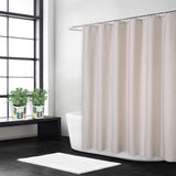 Garvee Hotel Luxus Flachs Leinen Duschvorhang Mit Haken Für Badezimmer 240x200 cm Elfenbein - Caffè leggero