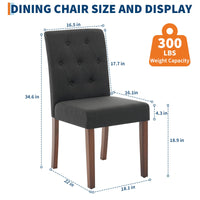 Set di 2 sedie da pranzo imbottite Garvee - Design moderno Parsons, lino morbido, gambe in legno robusto, comfort ergonomico, leggerezza, sala da pranzo e bar