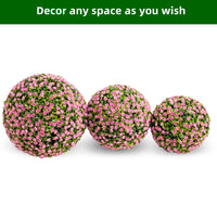 Garvee - Set di 2 palline di fiori artificiali da appendere, 17,7" (45 cm), in polietilene, rosa, per uso interno ed esterno