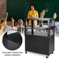 Carrello AV mobile Garvee con serratura, supporto tramite laptop regolabile in altezza, acciaio, ruota con frequenza, ufficio e presentazioni, nero, 24-42 pollici