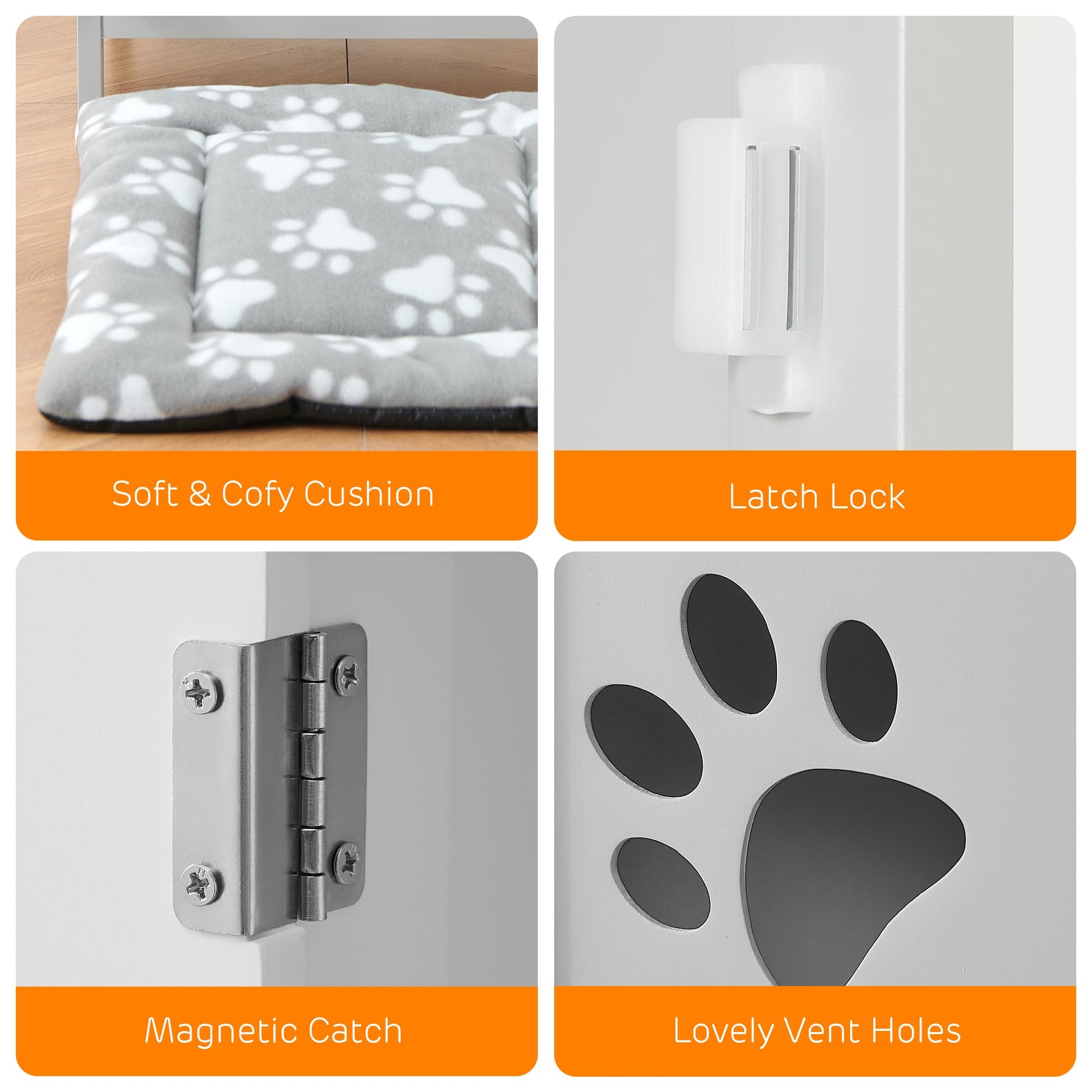 Garvee - Lettiera per gatti con porta e tavolino laterale per la ventilazione, per soggiorno, 18,7 x 20 x 23,8 cm, grigio