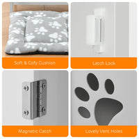 Garvee - Lettiera per gatti con porta e tavolino laterale per la ventilazione, per soggiorno, 18,7 x 20 x 23,8 cm, grigio