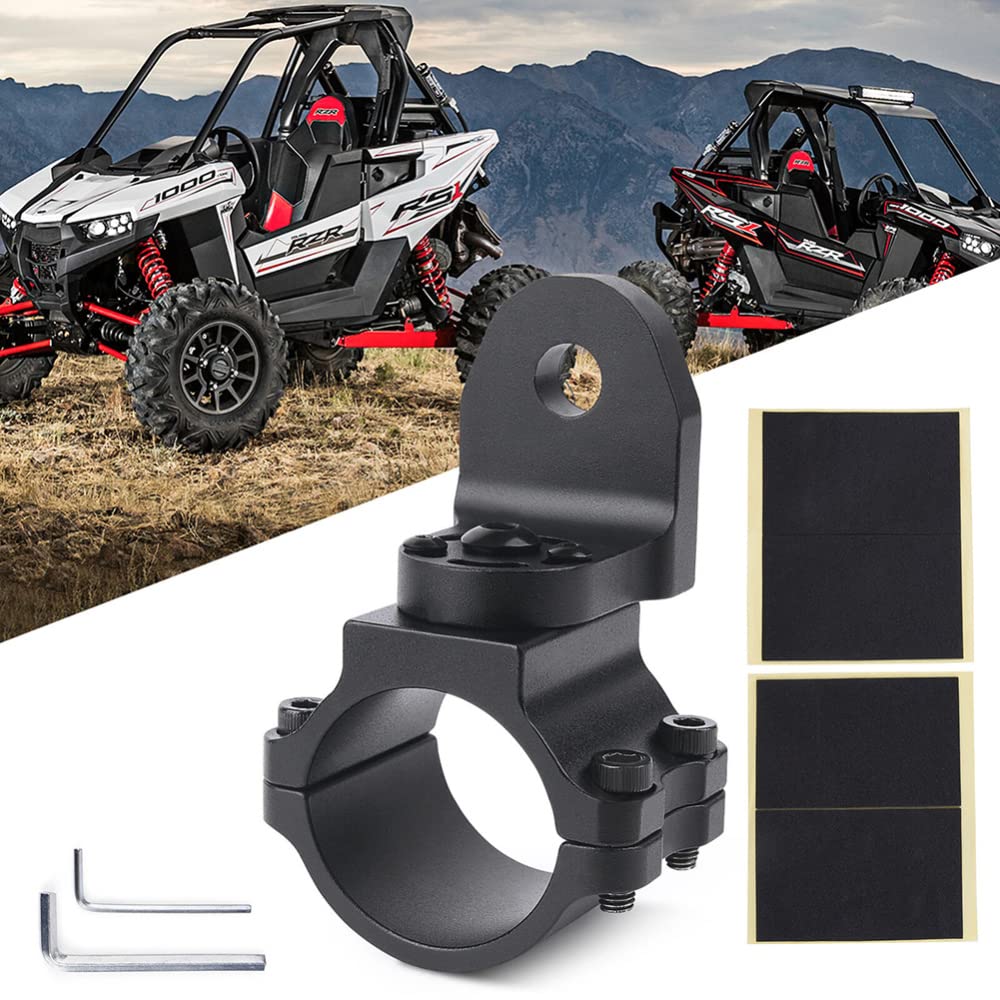 Supporto per bandiera Garvee UTV regolabile a 360° per stabilizzatori UTV da 1,75-2 pollici, montaggio a pavimento in alluminio nero