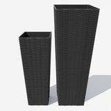 Garvee Set di 2 Vasi Alti per Piante da Esterno, 61 cm & 81 cm, Nero, Resistente e Leggero in PP, Giardino e Patio