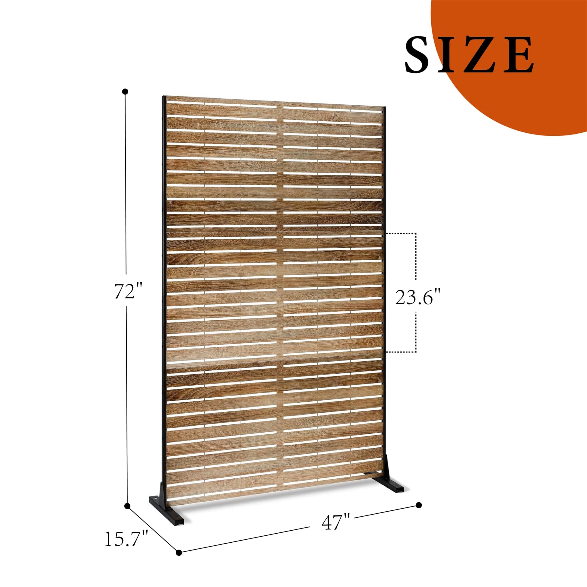 Garvee Metal Privacy Screen 72"x47" Robusto acciaio antiruggine autoportante per giardino e balcone