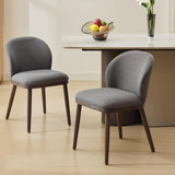 Set 2 posti pranzo Garvee, rivestimento moderno, railale ergonomico, viola in legno, portata di carico di 120 kg, salvaspazio, per cucina e ristorante, grigio - Grigio scuro