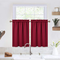 Tende oscuranti Garvee, 2 pezzi, per finestre, soggiorno, cucina, camera da letto, termoisolanti, rosse, 26 x 30 pollici