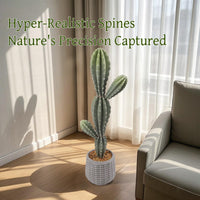 Cactus artificiale Garvee da 35 pollici in materiale EVA realistico, vaso bianco, decorazione per interni ed esterni