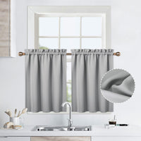 Garvee Tende oscuranti corte 2 pezzi con tasche per asta per cucina, bagno, piccole finestre 61x61 cm grigio chiaro