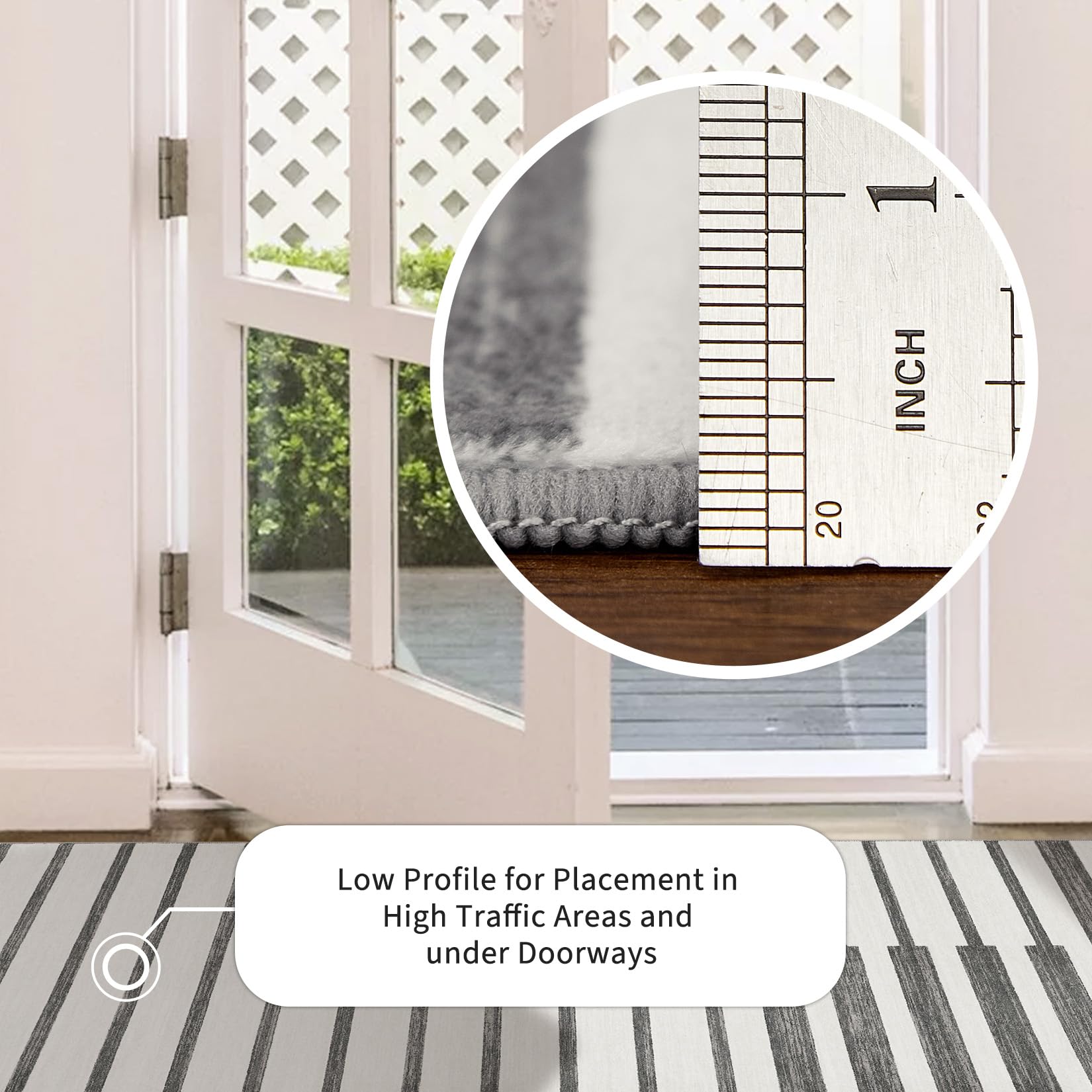 Tappeto Garvee 80x150 lavabile a pelo corto antiscivolo grigio chiaro per soggiorno, camera da letto, cucina, corridoio