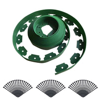 Bordura per prato Garvee - Materiale PE flessibile, 10 m di lunghezza, 30 picchetti, percorso giardino, separazione prato, nero