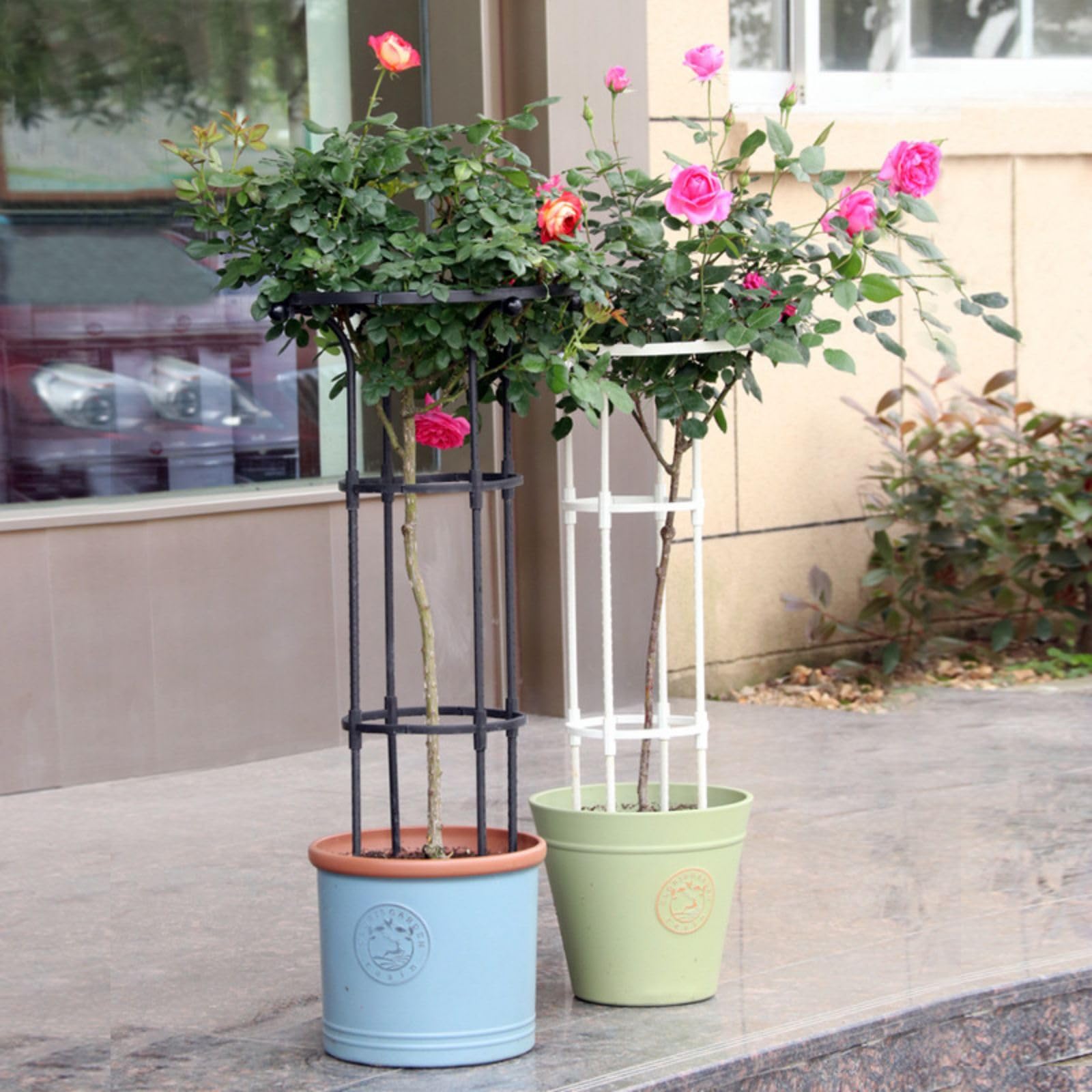 Garvee Gardena Torre a traliccio rotonda per giardino verticale Supporto per piante rampicanti in acciaio per piante Fiori Arbusti Verdure 47 pollici Nero