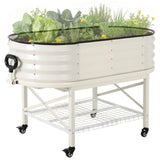 Garvee Hochbeet Metall con Rete Antiuccelli Robusto Acciaio Zincato per Ortaggi e Fiori Balcone e Giardino Versatile - Libera installazione
