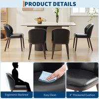 Set di 2 sedie da pranzo Garvee, schienale ergonomico moderno, gambe in legno, capacità di carico di 120 kg, profilo sottile, per cucina e ristorante, grigio
