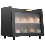 Garvee Contenitore Pane a Doppio Strato con Finestra, Grande Capacità, Bamboo Resistente, Chiusura Magnetica, Nero e Oro, Cucina Moderna
