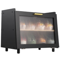 Garvee Contenitore Pane a Doppio Strato con Finestra, Grande Capacità, Bamboo Resistente, Chiusura Magnetica, Nero e Oro, Cucina Moderna