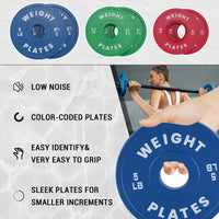 Dischi paraurti Garvee, pesi in gomma, foro da 2", 1,25-300 libbre, anelli in acciaio ammortizzanti, pesi colorati per allenamento della forza, fitness a casa