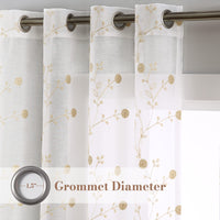 Tende in voile GARVEE con occhielli, ricamate, lunghe 182 cm, effetto lino, bianche, per soggiorno e camera da letto, 2 pannelli, trasparenti