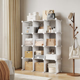 Garvee Organizer Modulare 12 Cubi Scaffale Impilabile con Kit Anti-Ribaltamento per Camera e Armadio 12 Cubi Acciaio Nero - White
