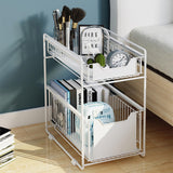 Mensola estraibile da cucina Garvee, portaspezie in metallo, cestello estraibile a 2 livelli, 21,9x37x44 cm, nero, organizer sottopensile per cucina